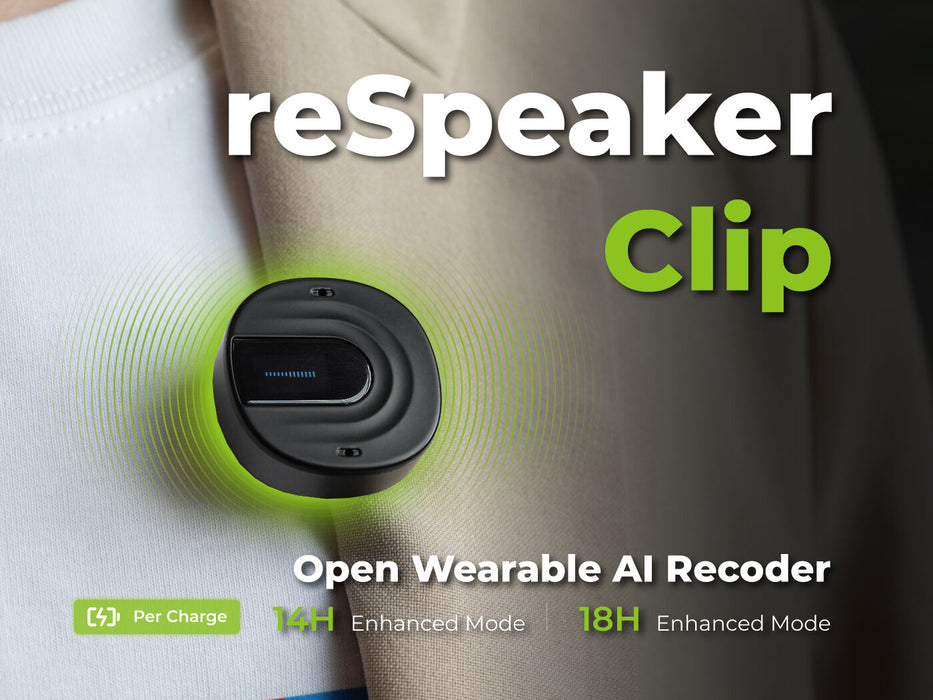 Seeed Studio reSpeaker Clip wearable AI recorder, product photo 2 of 6