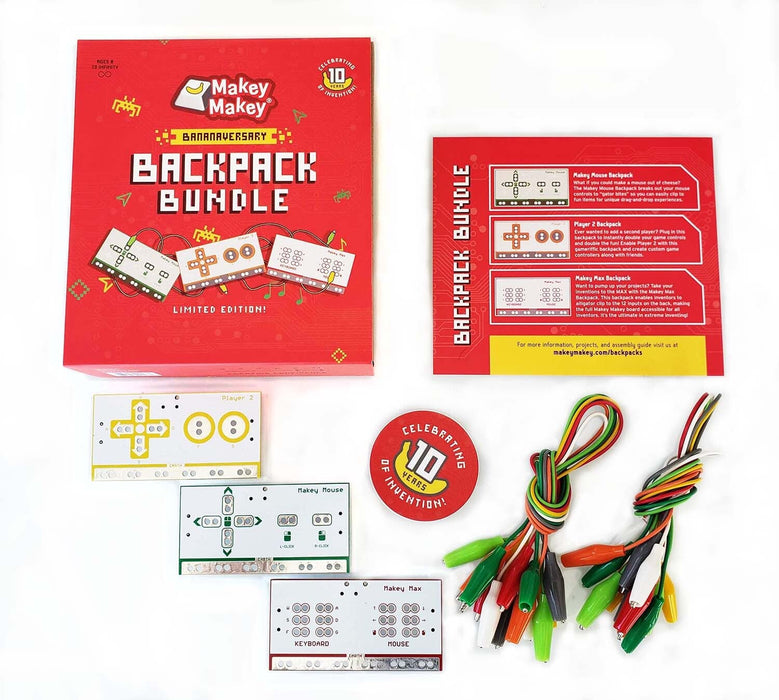 Makey Makey Backpack Bundle with Player 2, Makey Mouse and MAX boards