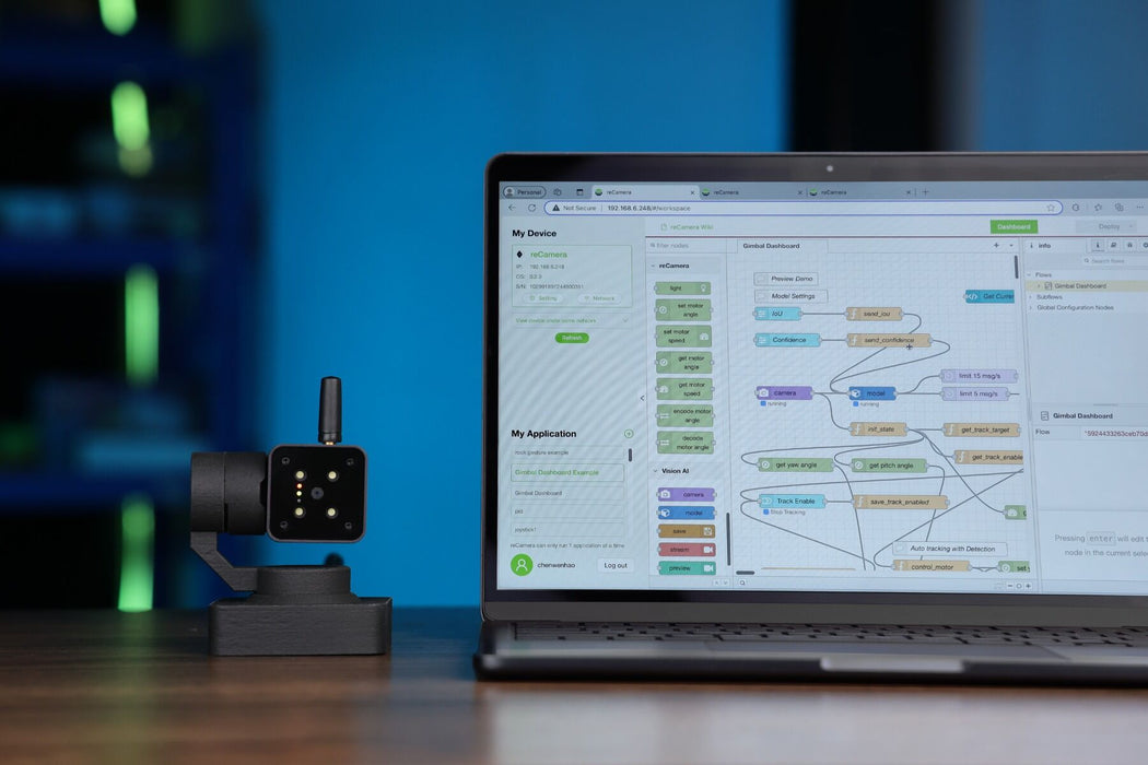 Seeed Studio reCamera Gimbal pan-tilt AI camera, product photo 2 of 6