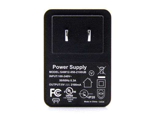 American Standard USB Wall Power Supply 5VDC 2.1A - FCC UL