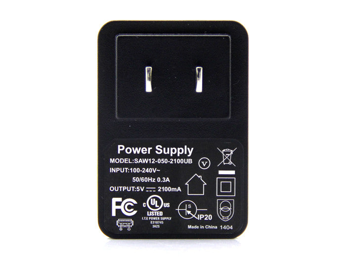 American Standard USB Wall Power Supply 5VDC 2.1A - FCC UL