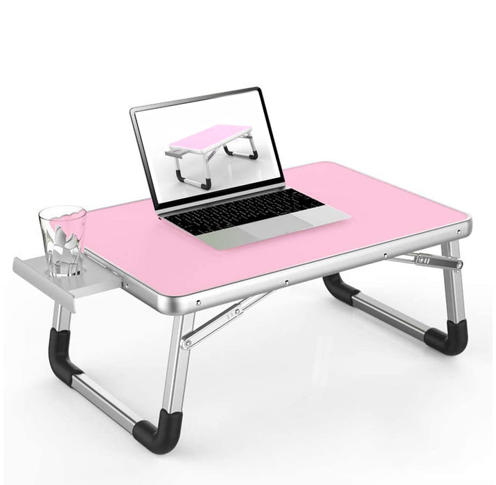 Laptop Desk Bed Table Foldable Tray - for Eating, Writing, Drawing, & Computing - Pink