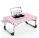Laptop Desk Bed Table Foldable Tray - for Eating, Writing, Drawing, & Computing - Pink