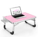 Laptop Desk Bed Table Foldable Tray - for Eating, Writing, Drawing, & Computing - Pink