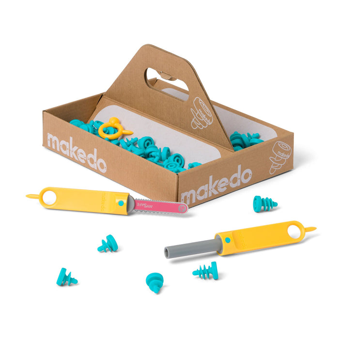 Makedo Explore - Cardboard Construction Starter Toolbox for Ages 5+