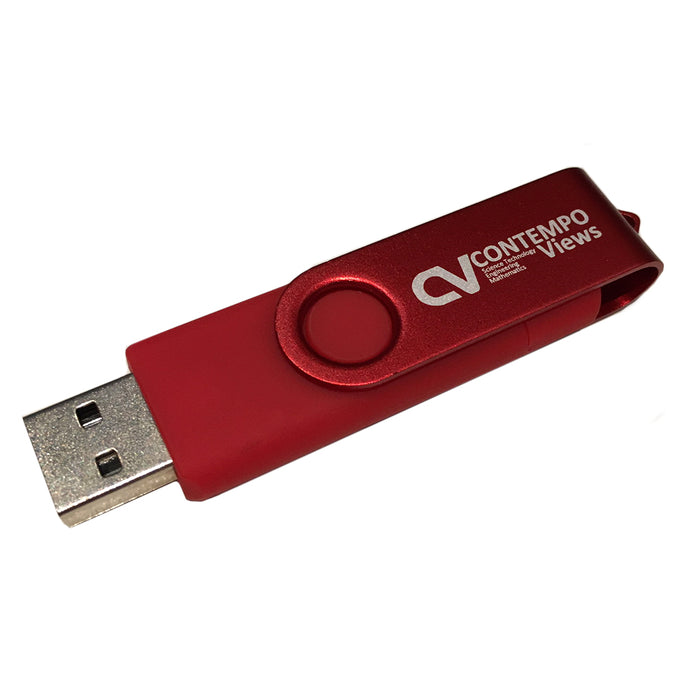 Contempo Views 4GB Memory Stick USB 2.0 Flash Drive with Micro USB Interface