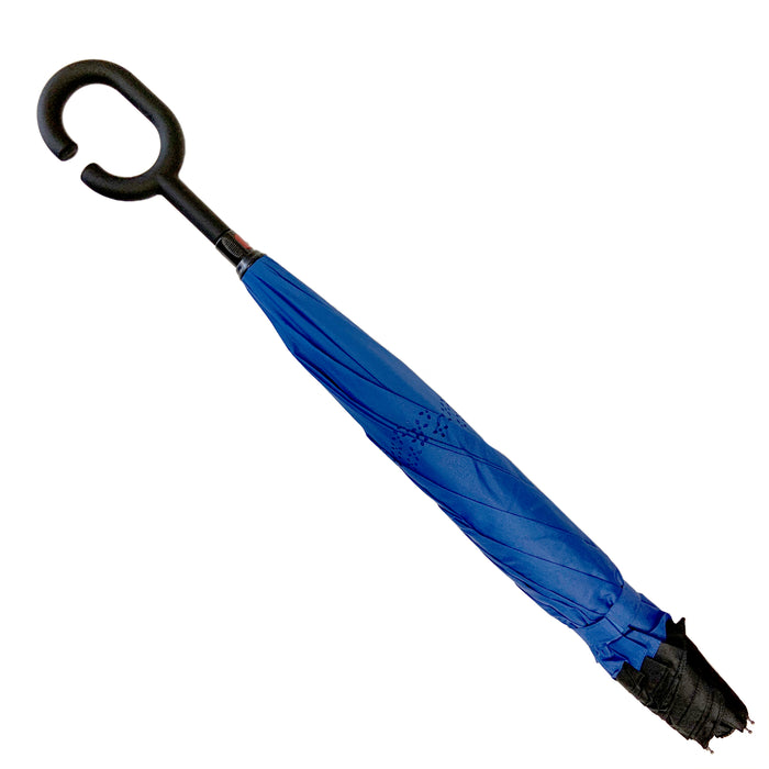 Reverse Folding Windproof Umbrella with C-Shaped Handle