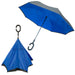 Reverse Folding Windproof Umbrella with C-Shaped Handle - Blue