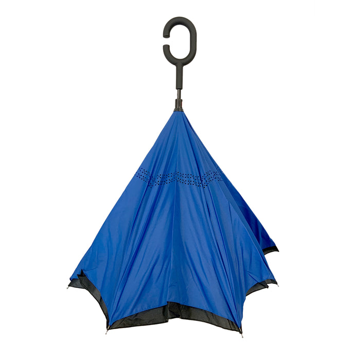 Reverse Folding Windproof Umbrella with C-Shaped Handle