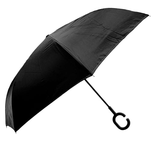 Reverse Folding Windproof Umbrella with C-Shaped Handle